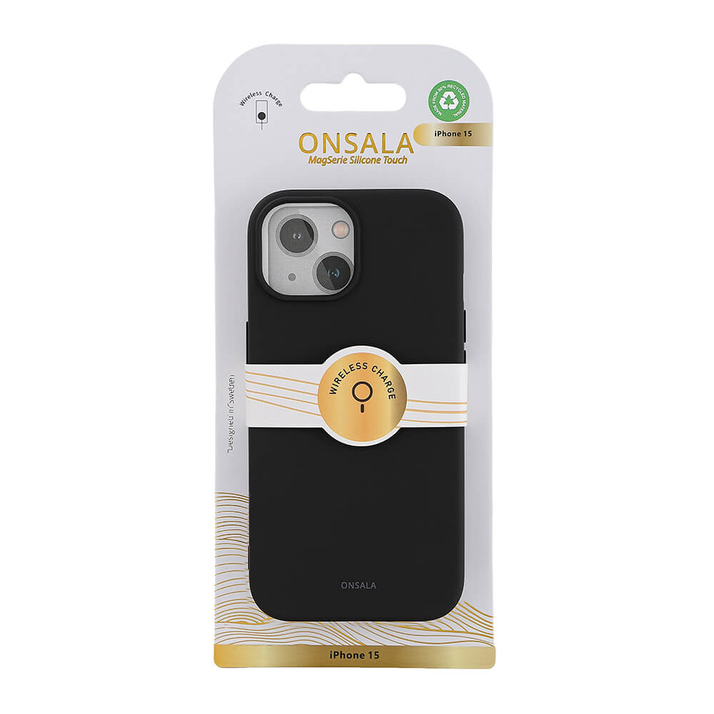ONSALA iPhone 15 MagSafe Skal Med Silikonyta Svart