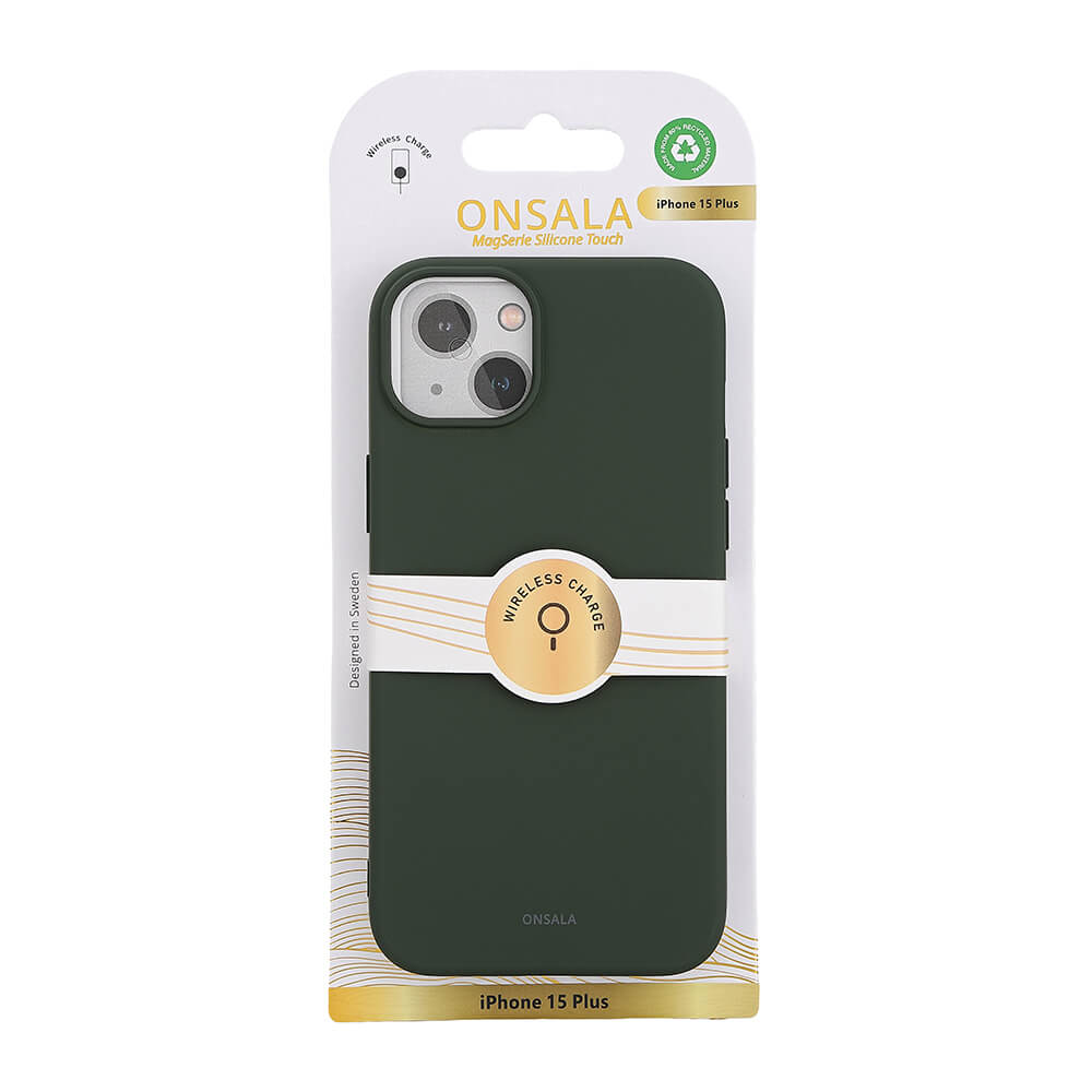 ONSALA iPhone 15 Plus MagSafe Skal Med Silikonyta Olivgrn