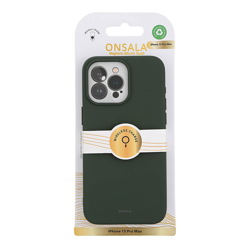 ONSALA iPhone 15 Pro Max MagSafe Skal Med Silikonyta Olivgrn