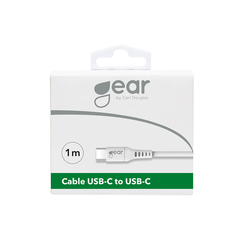 GEAR Laddkabel USB-C - USB-C 1m Vit