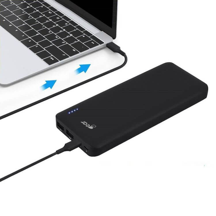 GEAR 20000 mAh 60W Powerbank PD QC USB-C / USB-A Svart