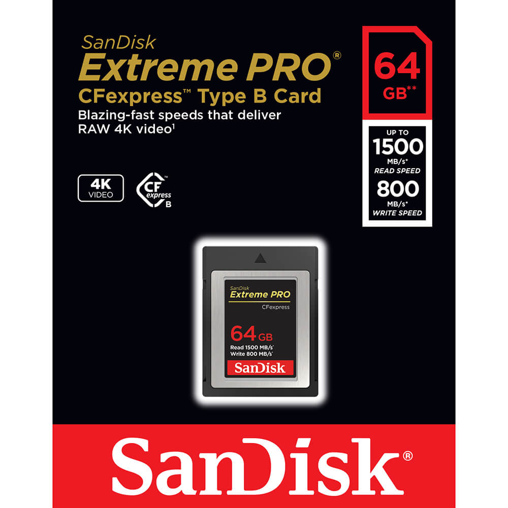 SanDisk Cfexpress Extreme PRO 64 GB 1500MB/s Minneskort