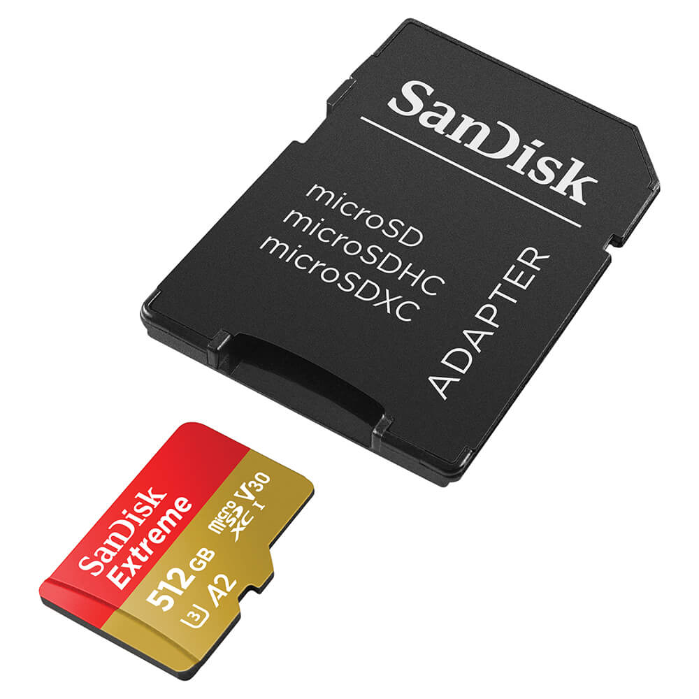 SanDisk MicroSDXC Extreme 512 GB 190MB/s Inkl. Adapter