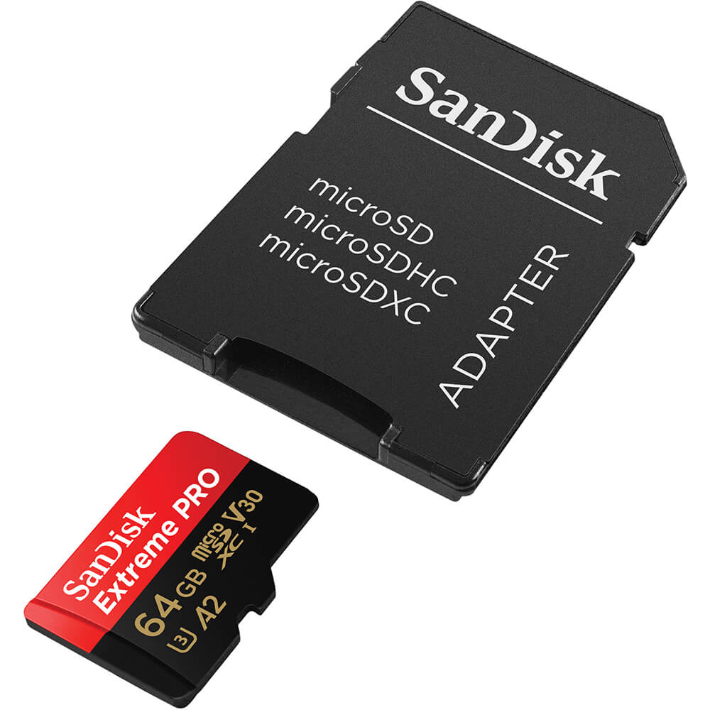 SanDisk SanDisk MicroSDXC Extreme Pro 64 GB 200MB/s Inkl. Adapter - Teknikhallen.se