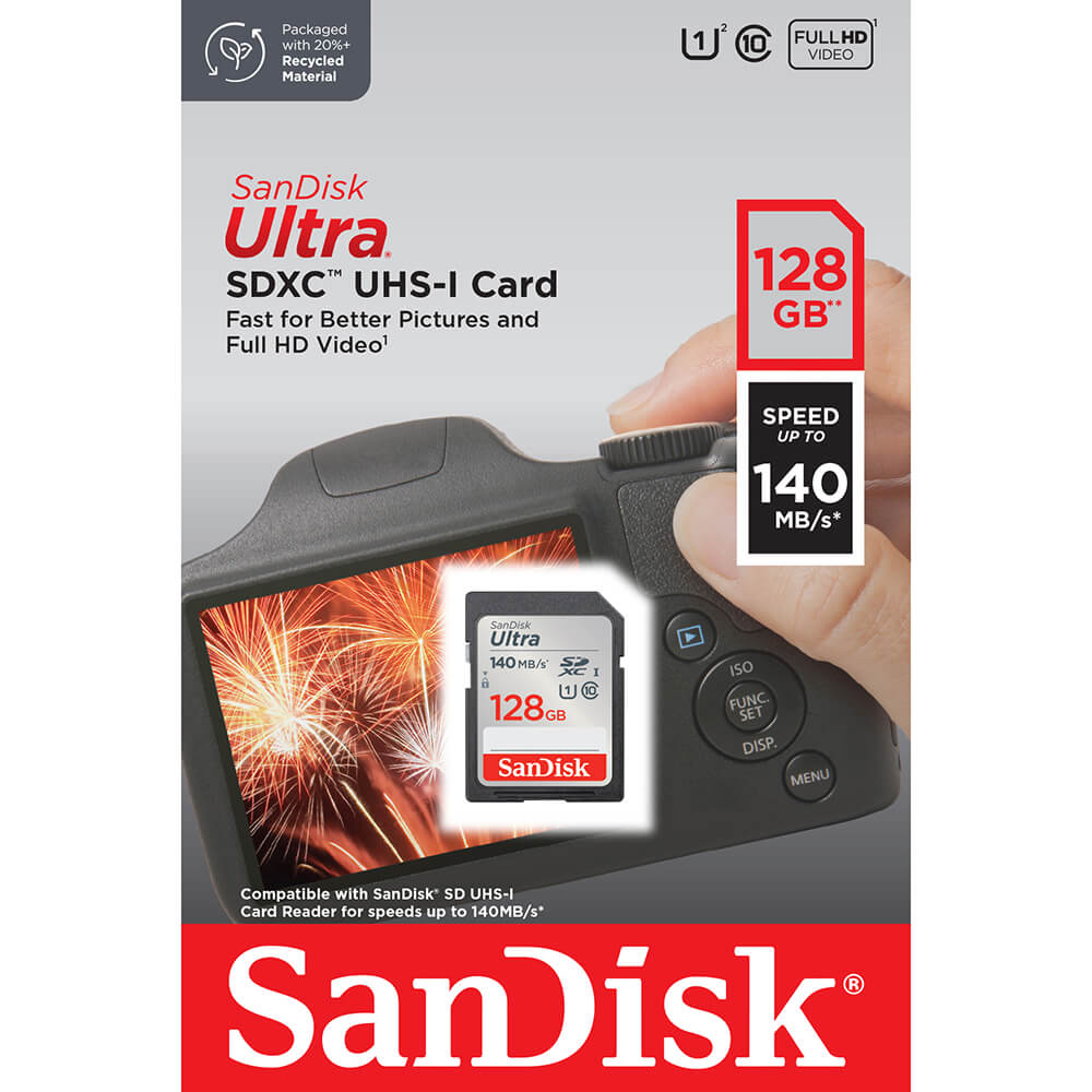 SanDisk SDXC Ultra 128GB 140MB/s Minneskort
