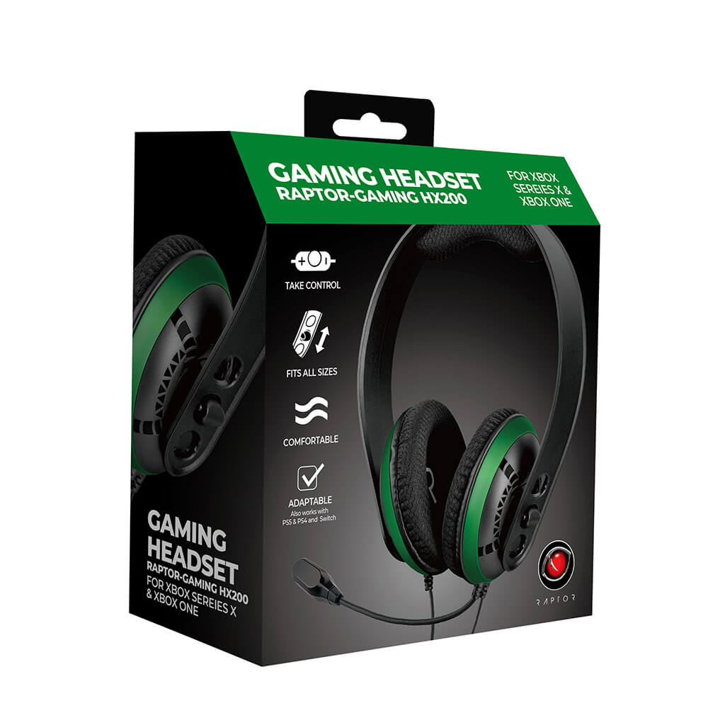 RAPTOR Gaming Headset Xbox/Switch Svart
