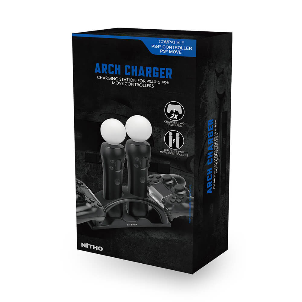 NITHO Laddningsstation PS4 PlayStation Move Svart