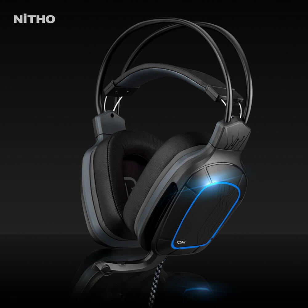 NITHO Headset Gaming Titan 7.1 Svart