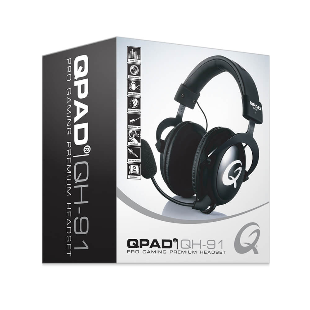 QPAD Gaming Headset QH91 Svart