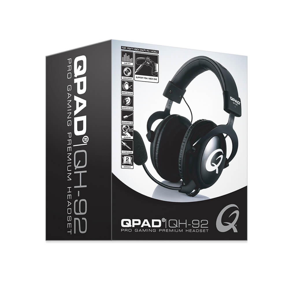 QPAD Gaming Headset QH92 Svart