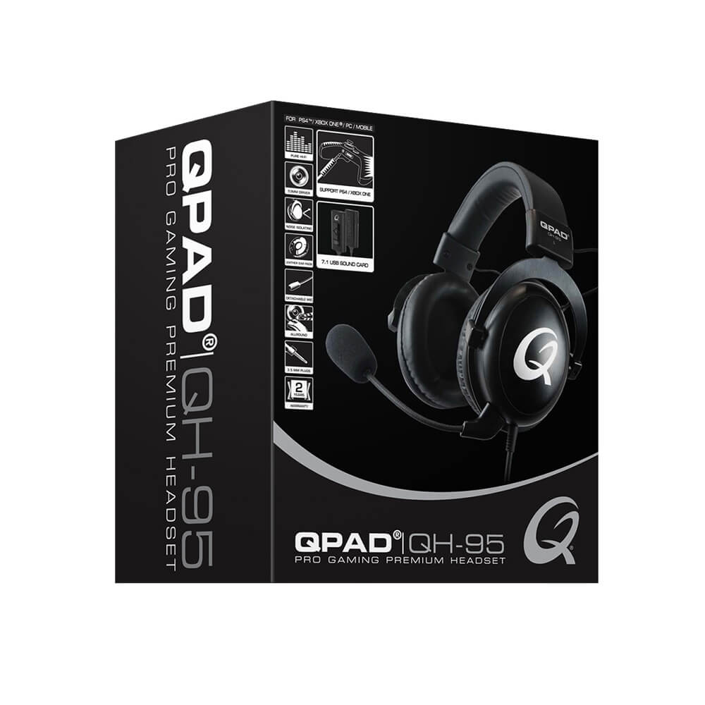 QPAD Gaming Headset QH95 Svart