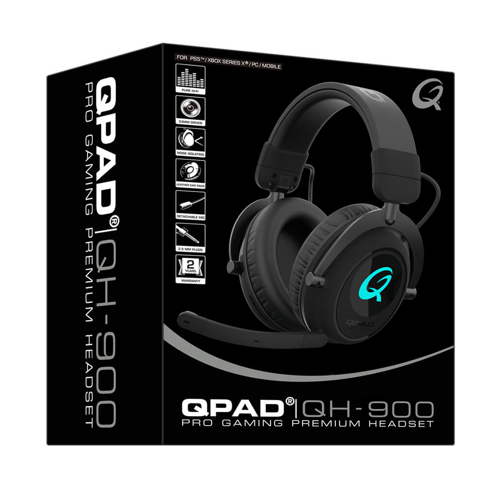 QPAD Gaming Headset QH900 Svart