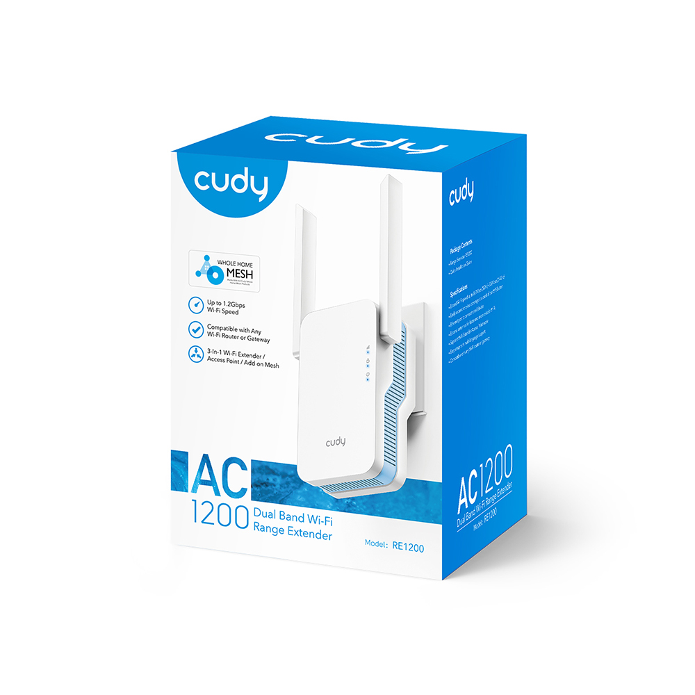 Cudy Wi-Fi Repeater RE1200 AC1200 Mesh Vit