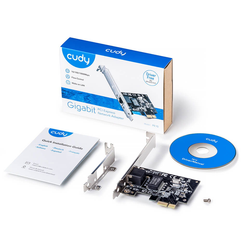 Cudy Adapter PCI-E PE10 Gigabit 1P Low Profile