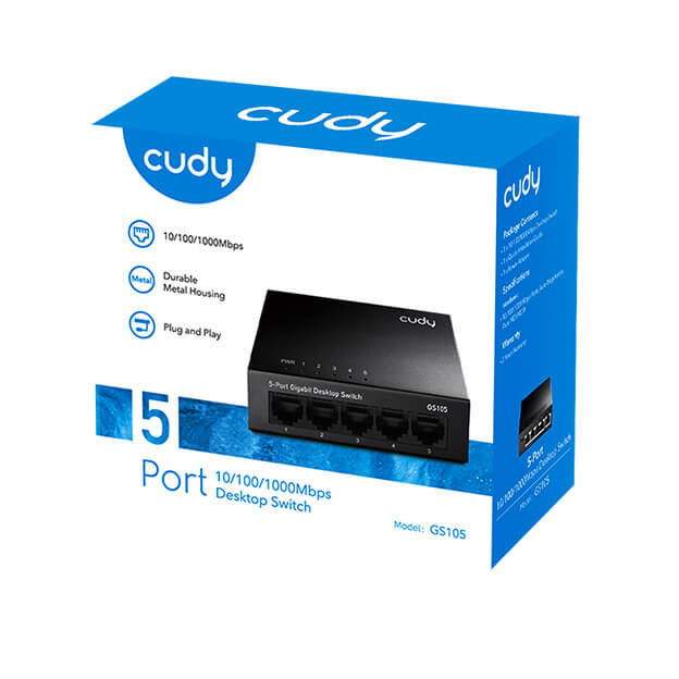 Cudy Switch GS105 5-port Gigabit Svart