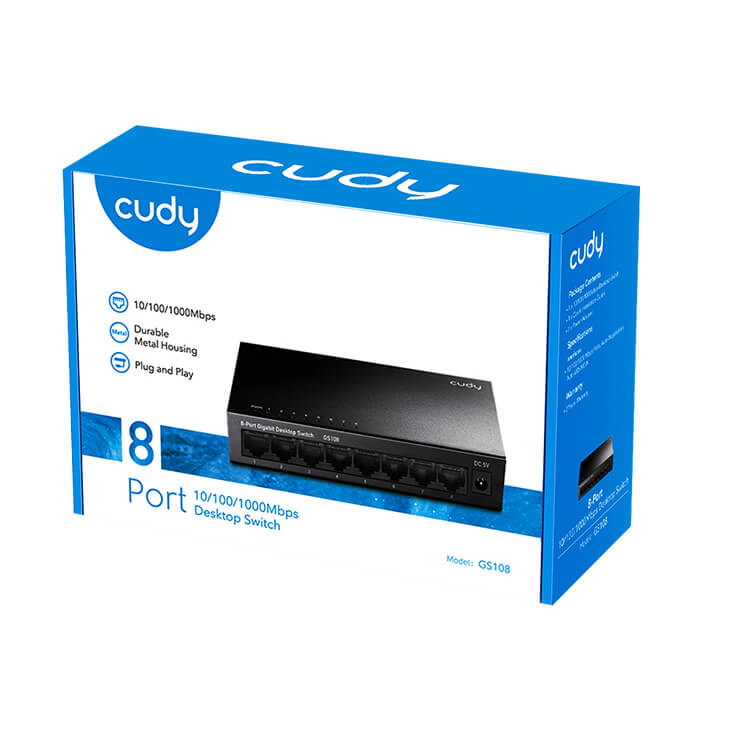 Cudy Switch GS108 8-port Gigabit Svart