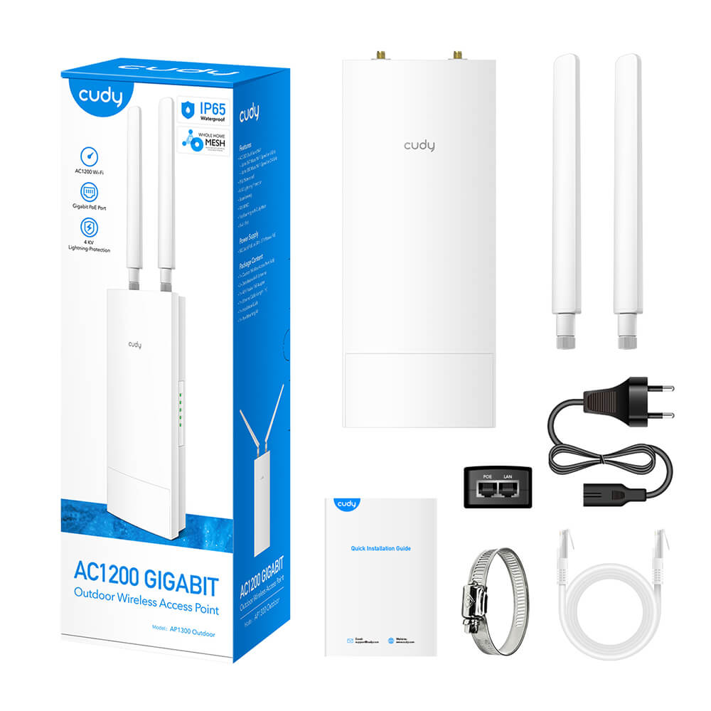 Cudy Acces Point AP1300 Outdoor AC1200 Gigabit PoE Mesh Vit