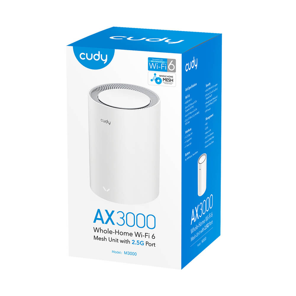 Cudy Mesh Solution M3000 AX3000 Gigabit Wi-Fi 6 2.5G Vit