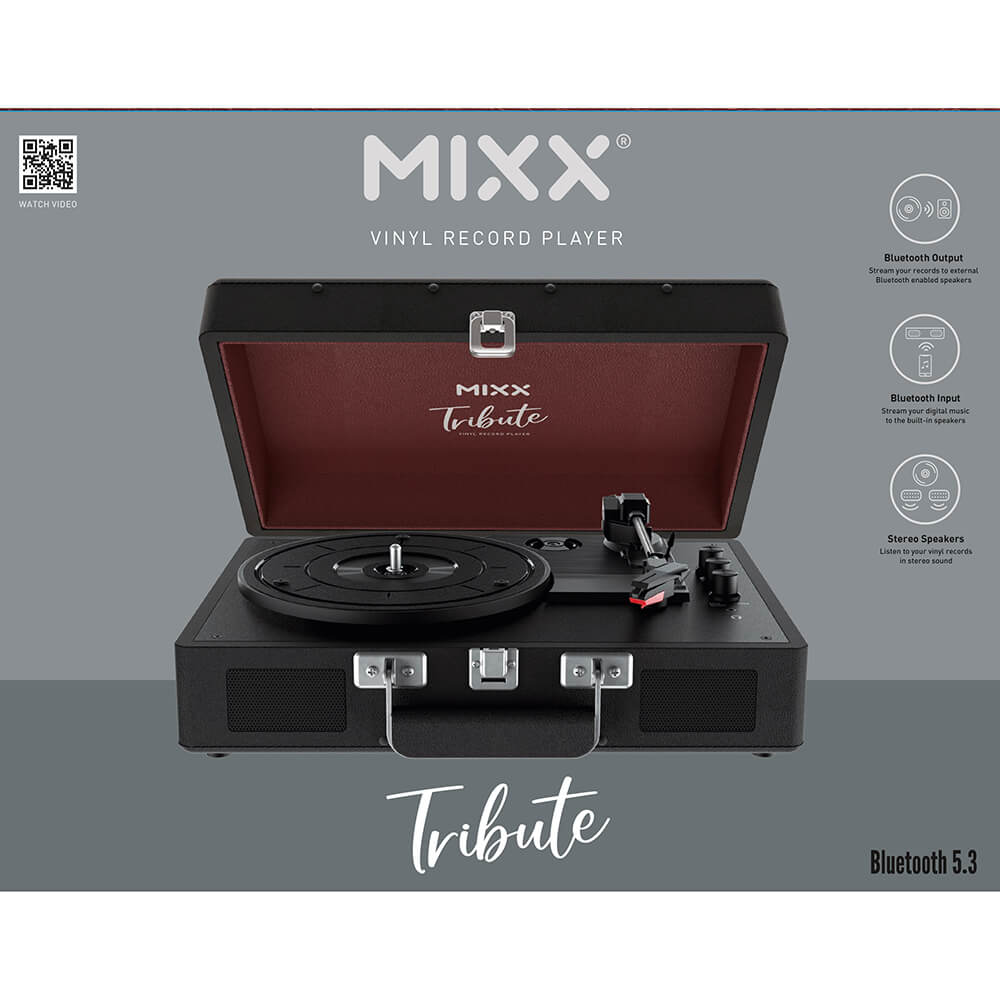 MIXX Vinylskivspelare Tribute Stereo Hgtalare Svart